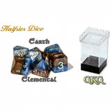 Halfsies Dice: Earth Elemental - Upgraded Case (7 Polyhedral Dice Set)