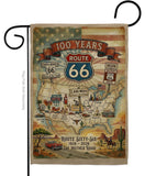 Route 66 Map Centennial Flag Home Decor: Garden Flag 13" x 18.5" Only / Double Sided-Thick Fabric