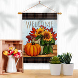 Pumpkin Bouquet Falltime Harvest Autumn Floral Decor Flag: Garden Flag 13" x 18.5" Only / Double Sided-Thick Fabric