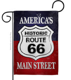 Route 66 Americana Star and Stripes Decor Flag: Garden Flag 13" x 18.5" Only / Double Sided-Thick Fabric