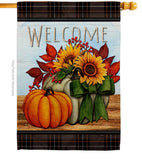 Pumpkin Bouquet Falltime Harvest Autumn Floral Decor Flag: Garden Flag 13" x 18.5" Only / Double Sided-Thick Fabric