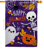 Happy Halloween Falltime Decor Flag: Garden Flag 13" x 18.5" Only / Double Sided-Thick Fabric