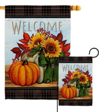 Pumpkin Bouquet Falltime Harvest Autumn Floral Decor Flag: Garden Flag 13" x 18.5" Only / Double Sided-Thick Fabric
