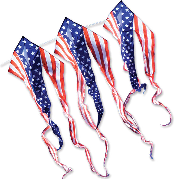 46 in. Flo-Train Delta Kite - Patriotic (3-Pack Kite Bundle)