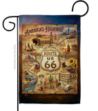 America’s Highway Route 66 Map Flag Home Decor: Garden Flag 13" x 18.5" Only / Double Sided-Thick Fabric