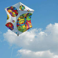 56 in. Rokkaku Kite - Rainbow Orbit