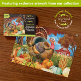 Turkey and Pumpkins 1000 Piece Jigsaw Puzzle