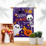 Happy Halloween Falltime Decor Flag: Garden Flag 13" x 18.5" Only / Double Sided-Thick Fabric