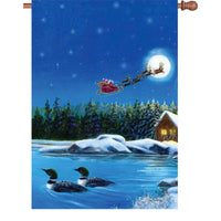 Christmas Loons 28" House Flag