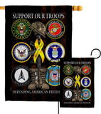 United We Support Armed Forces Military Service Ribbon Flag: Garden Flag 13" x 18.5" Only / Double Sided-Thick Fabric
