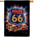 100 Years Route 66 Centennial Flag Home Decor: Garden Flag 13" x 18.5" Only / Double Sided-Thick Fabric