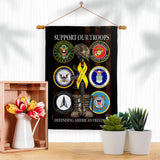 United We Support Armed Forces Military Service Ribbon Flag: Garden Flag 13" x 18.5" Only / Double Sided-Thick Fabric