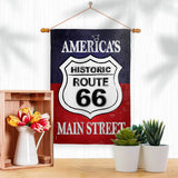 Route 66 Americana Star and Stripes Decor Flag: Garden Flag 13" x 18.5" Only / Double Sided-Thick Fabric
