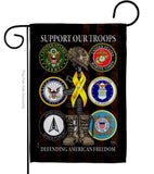 United We Support Armed Forces Military Service Ribbon Flag: Garden Flag 13" x 18.5" Only / Double Sided-Thick Fabric