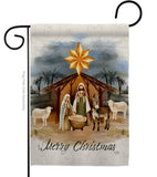 Birth of Jesus Wintertime Nativity Christmas Decor Flag: Garden Flag 13" x 18.5" Only / Double Sided-Thick Fabric