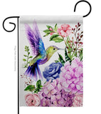 Purple Hummingbird Animals Bird Floral Decor Flag: Garden Flag 13" x 18.5" Only / Double Sided-Thick Fabric