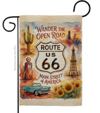 Map Route 66 Main Street Flag Home Decor: Garden Flag 13" x 18.5" Only / Double Sided-Thick Fabric
