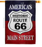 Route 66 Americana Star and Stripes Decor Flag: Garden Flag 13" x 18.5" Only / Double Sided-Thick Fabric