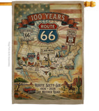 Route 66 Map Centennial Flag Home Decor: Garden Flag 13" x 18.5" Only / Double Sided-Thick Fabric