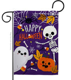 Happy Halloween Falltime Decor Flag: Garden Flag 13" x 18.5" Only / Double Sided-Thick Fabric