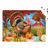 Turkey and Pumpkins 1000 Piece Jigsaw Puzzle