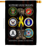 United We Support Armed Forces Military Service Ribbon Flag: Garden Flag 13" x 18.5" Only / Double Sided-Thick Fabric
