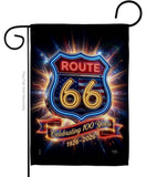 100 Years Route 66 Centennial Flag Home Decor: Garden Flag 13" x 18.5" Only / Double Sided-Thick Fabric