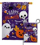 Happy Halloween Falltime Decor Flag: Garden Flag 13" x 18.5" Only / Double Sided-Thick Fabric