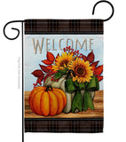 Pumpkin Bouquet Falltime Harvest Autumn Floral Decor Flag: Garden Flag 13" x 18.5" Only / Double Sided-Thick Fabric