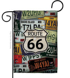 Route 66 Plates Americana US Historic Decor Flag: Garden Flag 13" x 18.5" Only / Double Sided-Thick Fabric