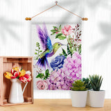 Purple Hummingbird Animals Bird Floral Decor Flag: Garden Flag 13" x 18.5" Only / Double Sided-Thick Fabric