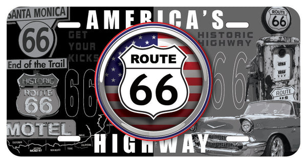 Metal Plate Bullseye Route 66