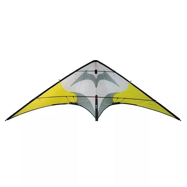 Flying Wings Yellow Silver Fox 2.3 UL stunt kite with Line Set