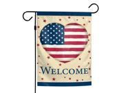 Patriotic Heart Garden Flag