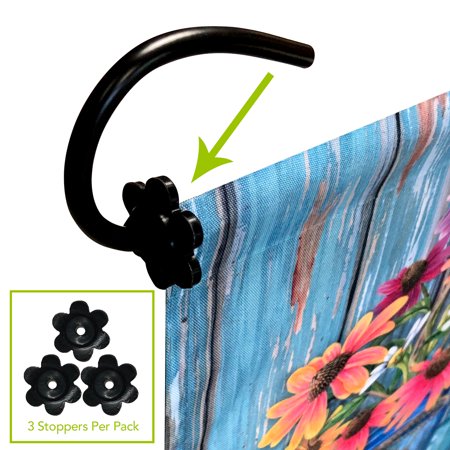 3-pack of Rubber Stoppers for Garden Flag Poles Floral Design Briarwood Lan