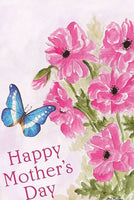 Mother's Day Flowers Garden Flag Spring Floral Mom Decorative Butterfly 12"x18"