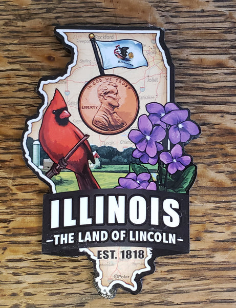 Illinois The Land of Lincoln Chunky Magnet