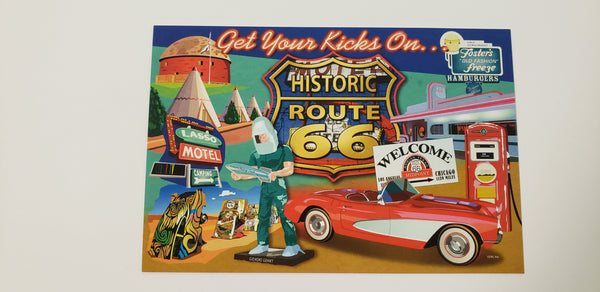 Postcard Get Your Kicks on Historic Route 66