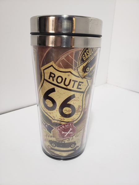 Route 66 Travel Mug Garage Collage