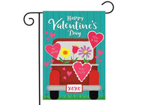 Happy Valentines Pickup Garden Flag