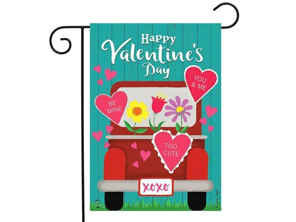 Happy Valentines Pickup Garden Flag