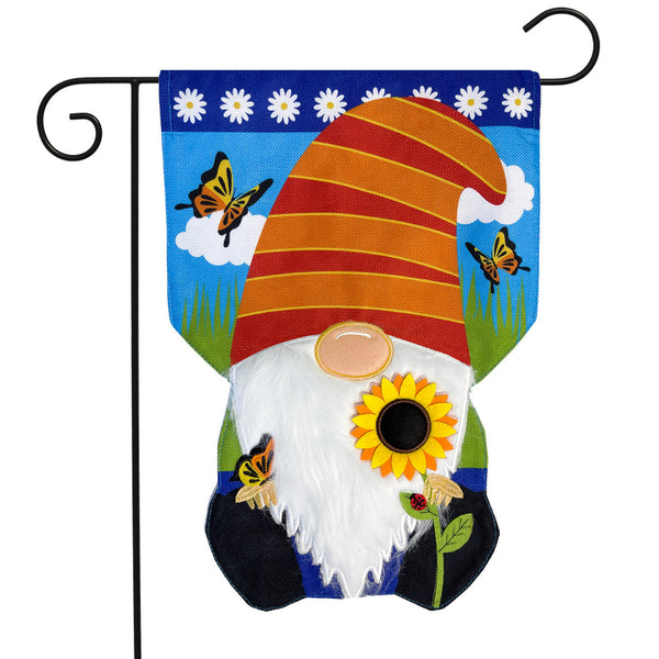 Home Sweet Home Gnome Burlap Garden Flag