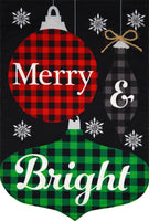 Checkered Ornaments Burlap Garden Flag