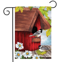 Birdhouse Friends Garden Flag