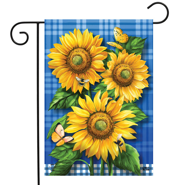 Blue Sunflowers Garden Flag