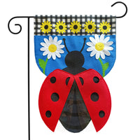 Sculpted Ladybug Burlap Garden