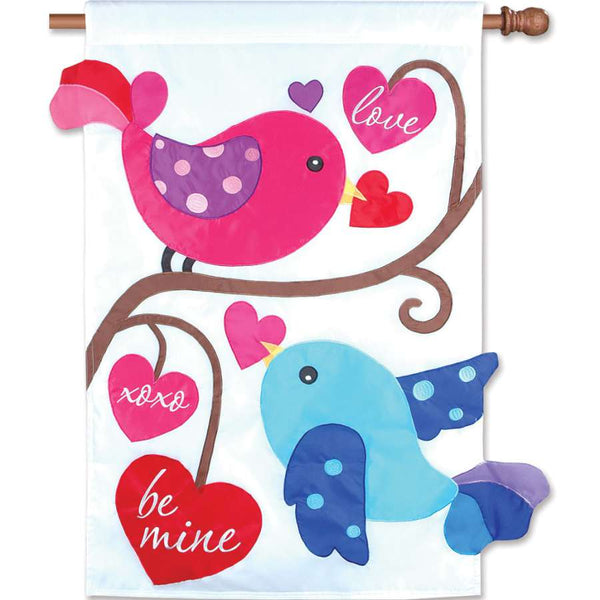 28 in. House Flag - Love Birds