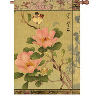 28 in. House Flag - Peony and Bird