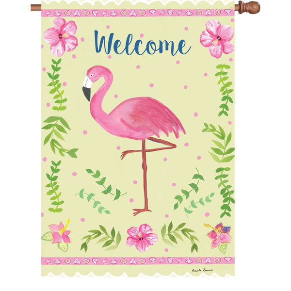 Coastal Flamingo 28 Inch Flag