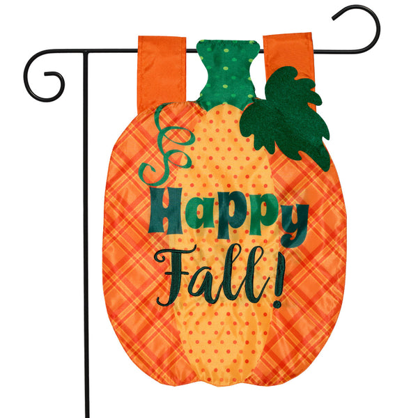 Fall Pumpkin Applique Garden Flag